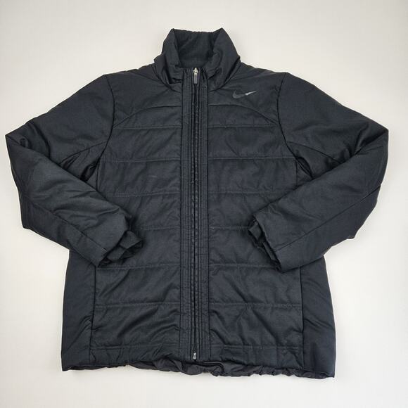Nike Repel Winter Golf Jacket Women L Full Zip Black Standard Fit Synthetic Fill - Picture 1 of 9